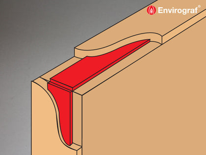 Intumescent material to fit under door edging